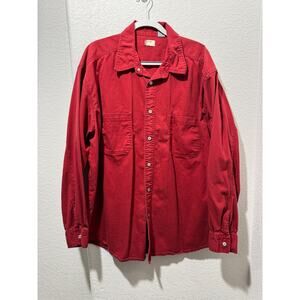 Levis Red Shirt Mens XL Denim Long Sleeve Button Up Work Red Tab Long Sleeve